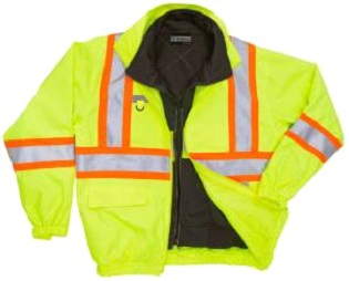 High Visibility 3-IN-1 Bomber Jacket With Orange Contrasting Reflective Material